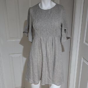 Zara Elegant Sparkly Gray Mini Dress Small Keyhole Back